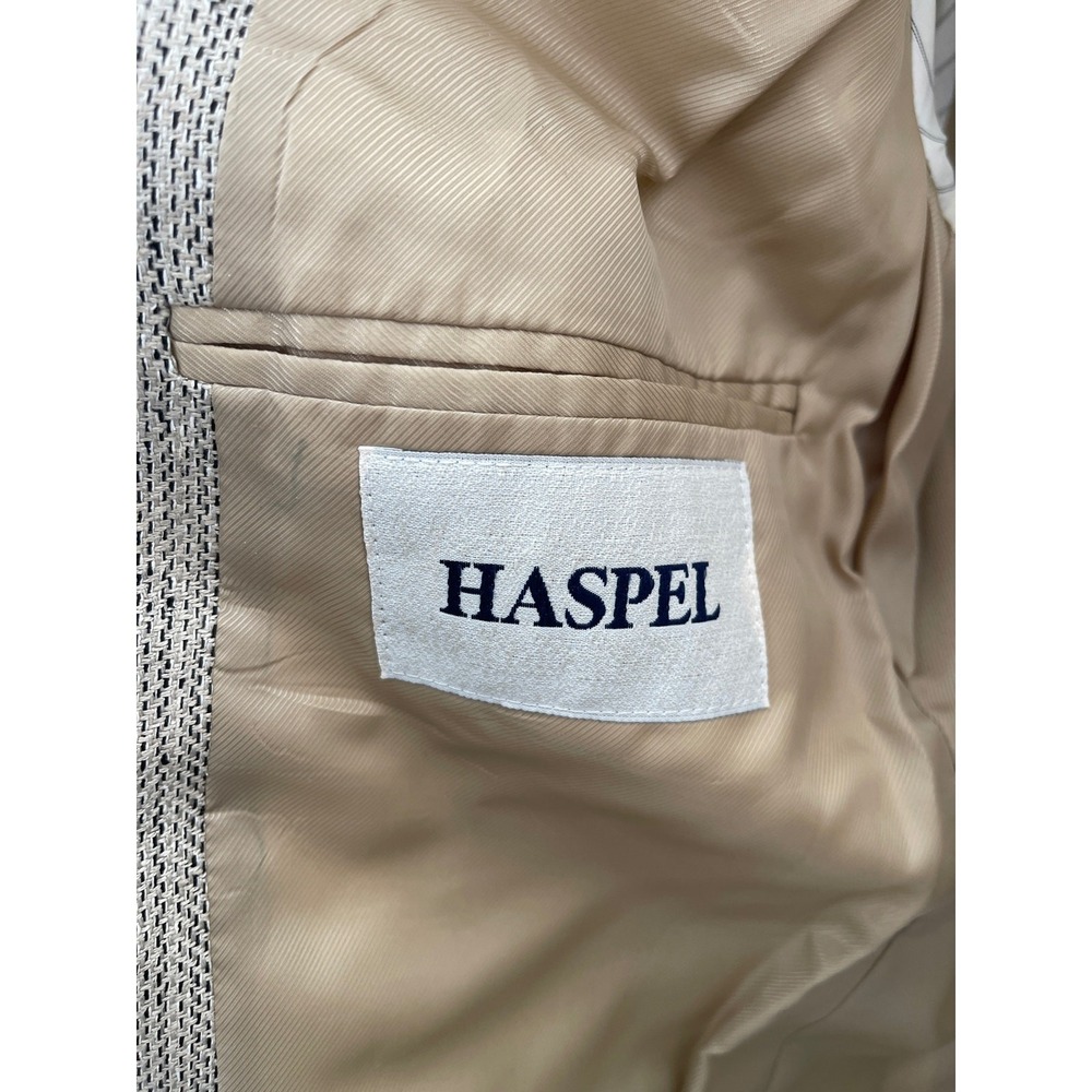 Haspel Mens Silk Tweed Blazer Sport Coat Two Button Casual Size 44L‎ Suit Jacket - Picture 4 of 12